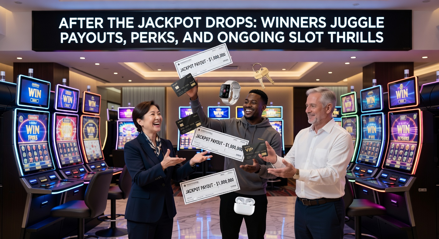A group of VIP slot players enjoys complimentary drinks and private access near high-limit machines, highlighting the exclusive perks that follow big wins