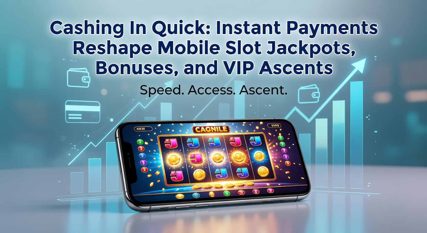 Vibrant mobile phone screen displaying a slot jackpot win with instant payout notification overlay, coins cascading into a digital wallet