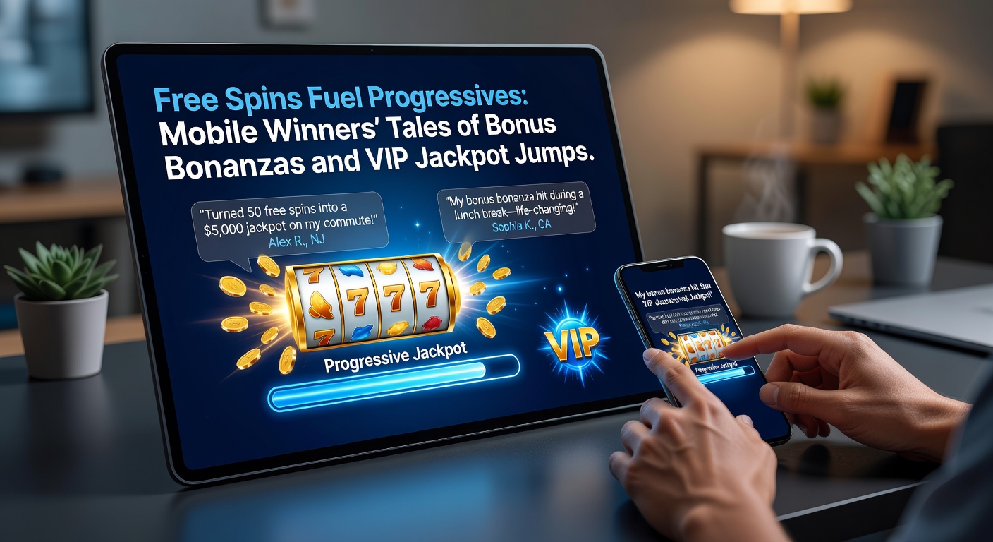 Mobile phone screen displaying a progressive slot game with free spins activating a jackpot feature