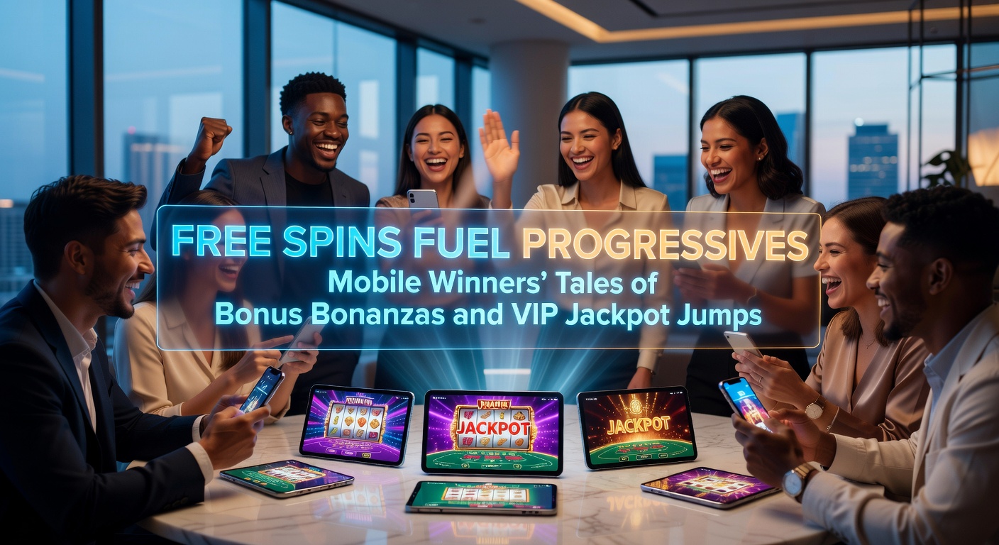 Excited mobile player celebrating a progressive jackpot win triggered by free spins bonus