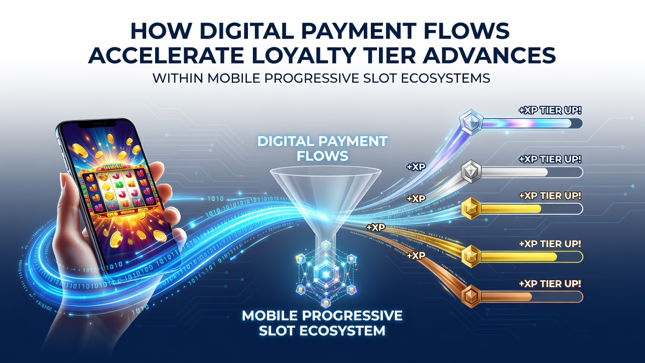 Mobile progressive slot interface showing real-time loyalty tier progression alongside digital payment confirmation