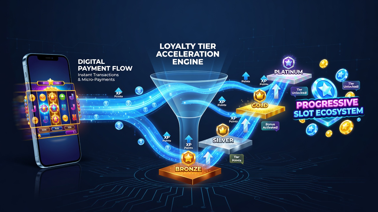 Dashboard view of loyalty tier advancement metrics linked to digital wallet transaction history in progressive slots