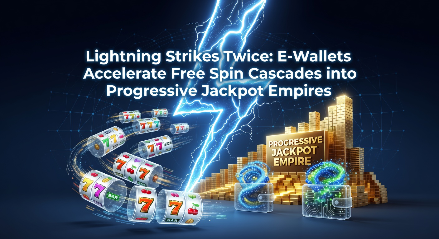 Vibrant digital wallet interface overlaying cascading slot reels with lightning bolts striking progressive jackpot meters, symbolizing rapid wins