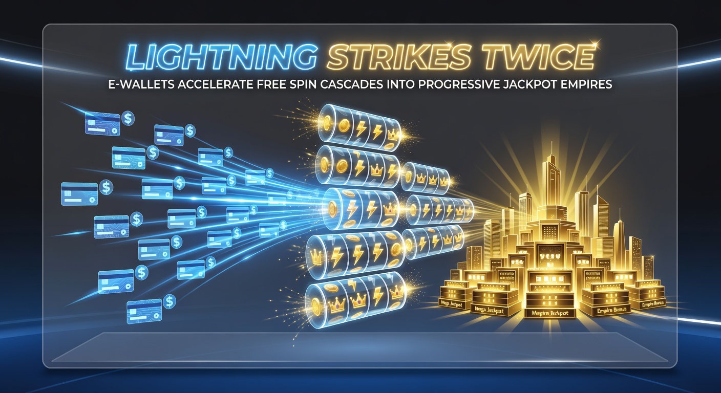 Animated sequence of e-wallet transactions fueling slot free spins, with progressive jackpot exploding amid cascading coins and lightning effects