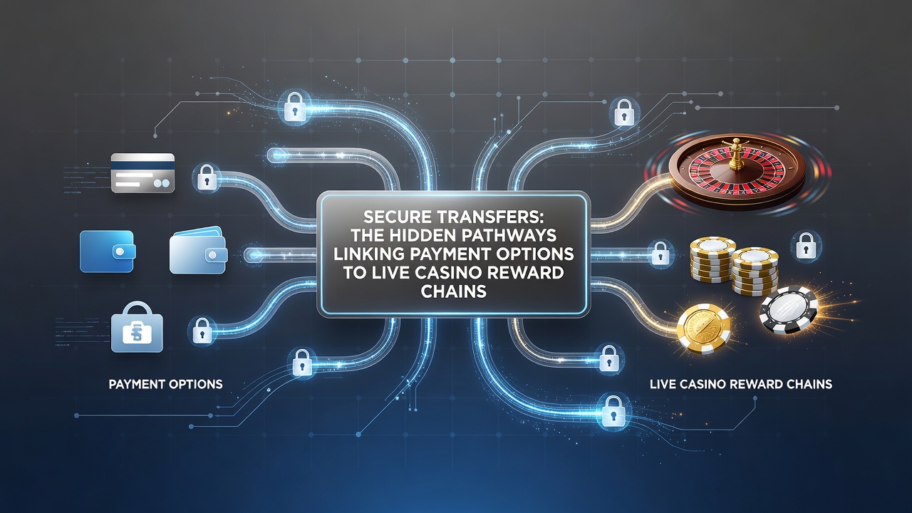 Diagram showing encrypted transaction flows linking payment gateways to live casino loyalty and bonus systems