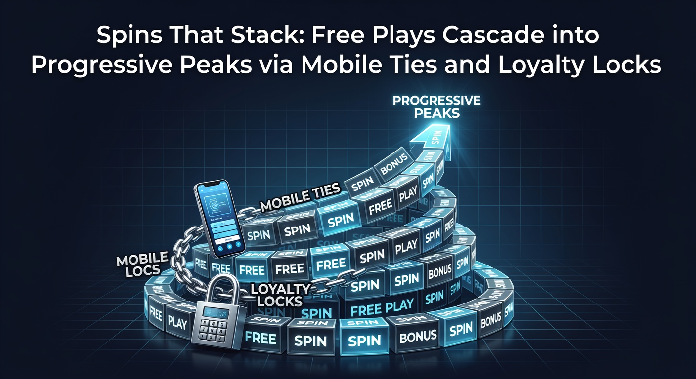 Vibrant graphic showing stacked free spins cascading into a glowing progressive jackpot on a mobile screen with loyalty badges
