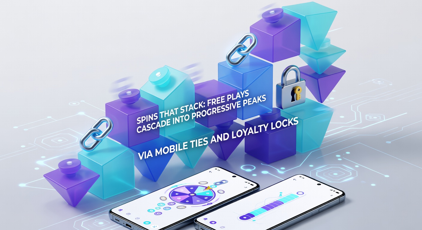 Dynamic image of loyalty tiers unlocking stacked spins and progressive jackpot climb on a interconnected mobile and desktop setup