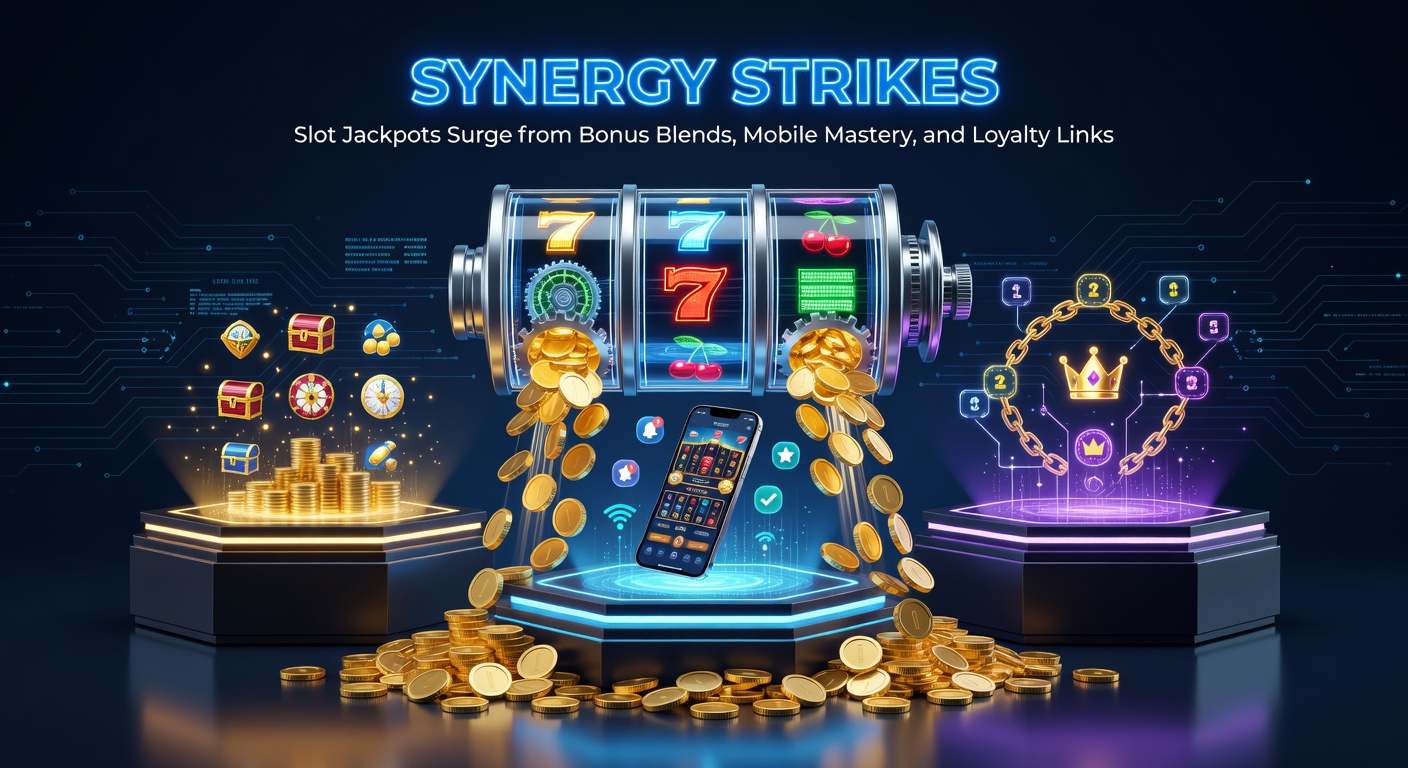 Player's mobile device showing a jackpot win notification overlaid with loyalty points accrual and bonus wheel spin, capturing the integrated ecosystem